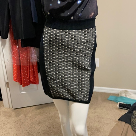 RAG & BONE BLACK AND WHITE PRINT KNIT SWEATER FABRIC MINI SKIRT SM NWOT - Picture 1 of 9